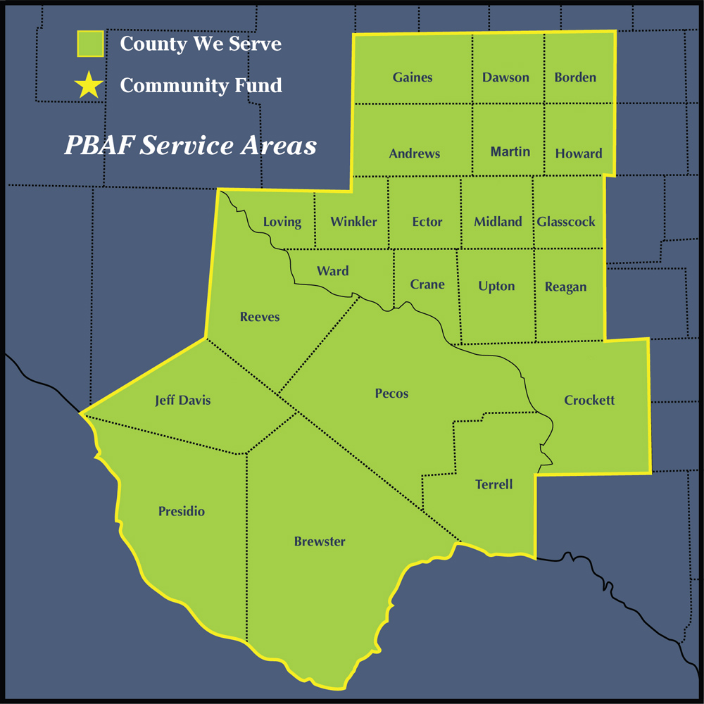 PBAF Service Area Map